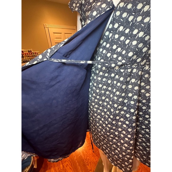 Urban Outfitters Wrap-Front Dress Navy White Size Small - Picture 8 of 12